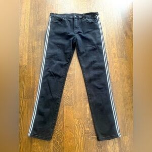 Point Zero black denim jeans white stripe Men’s size 34